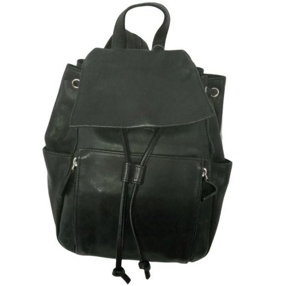 Y2K St Johns Bay Mini Backpack Black Leather Purse Shoulder Bag - Picture 1 of 14